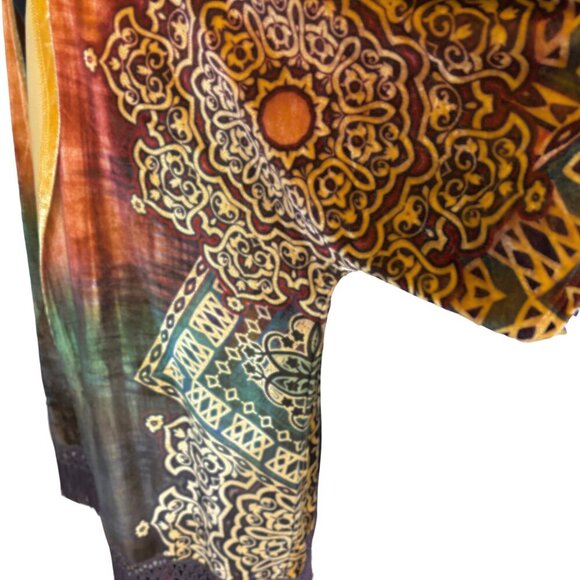 Oneworld Velvet Kimono With Fringe - Picture 3 of 6